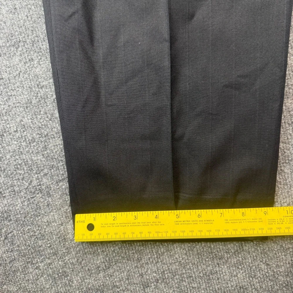 Vtg Mens Dress Pants 34x30 Black Pleated Professional Office Career Straight Leg